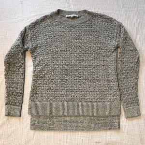 🌟2/$15🌟 LOFT Gray marl crocheted high-low sweater